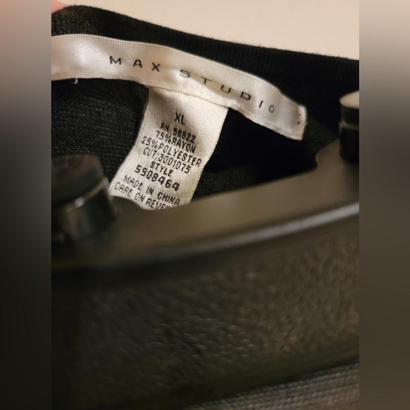 Max Studio | Black & Gray Long Sleeve Rayon sweater dress - Picture 3 of 3